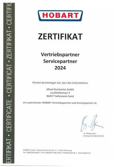 Service- und Vertriebspartner für Hobart - Die Alfred Demharter GmbH